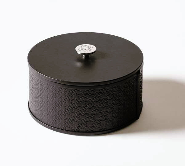 Round Leather Monogram Box