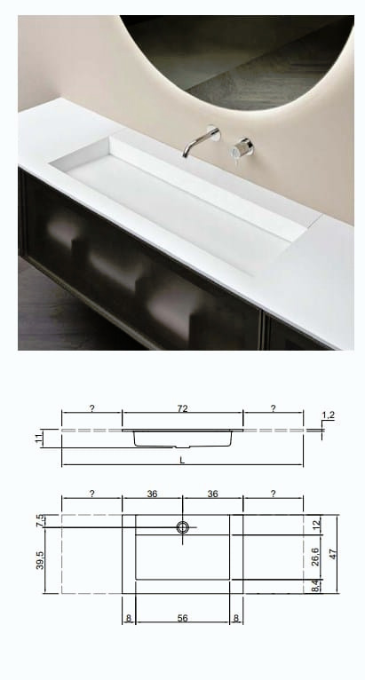 Open Slot Integrated Washbasin, view 9