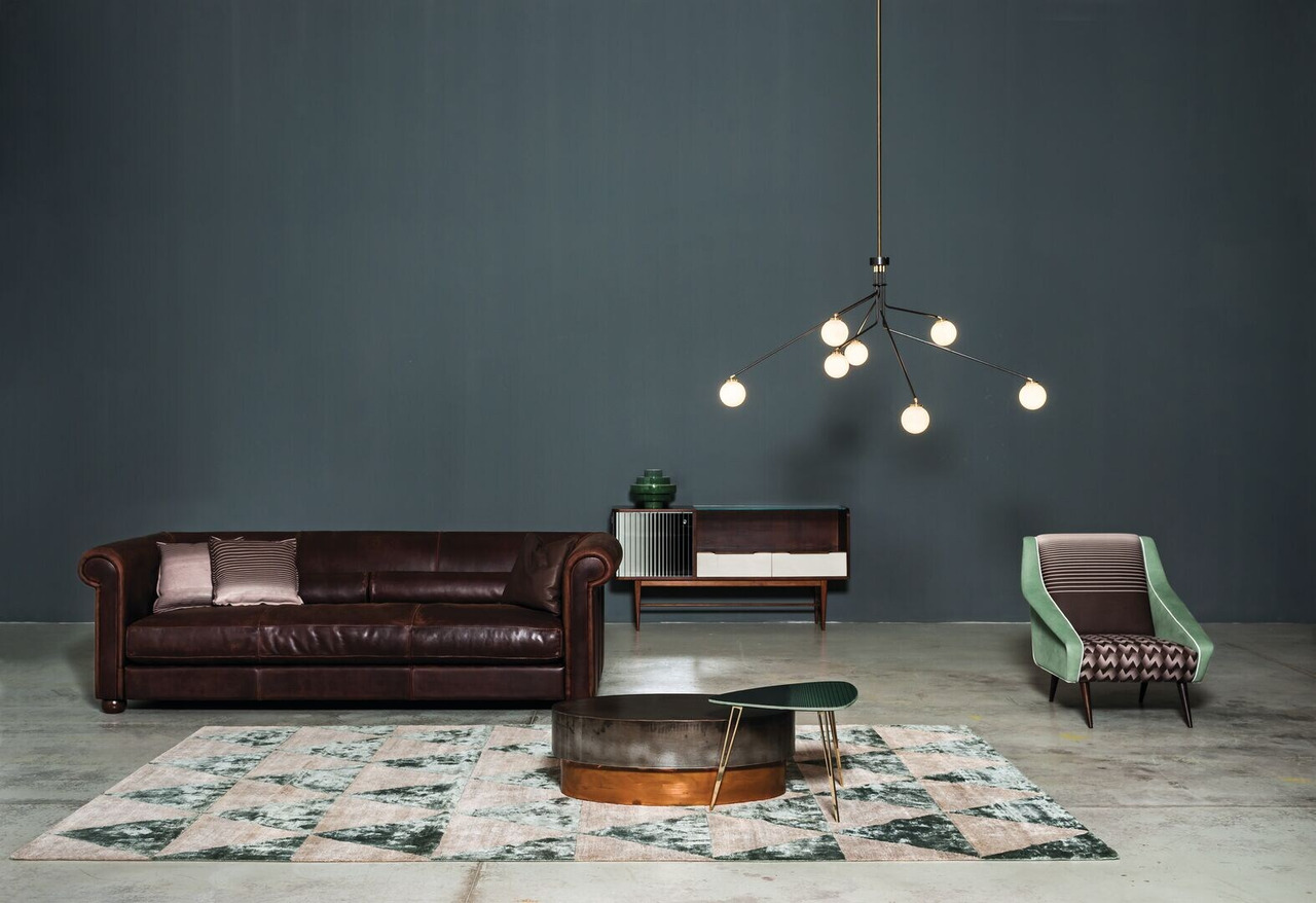 Alfred Leather Sofa, view 2