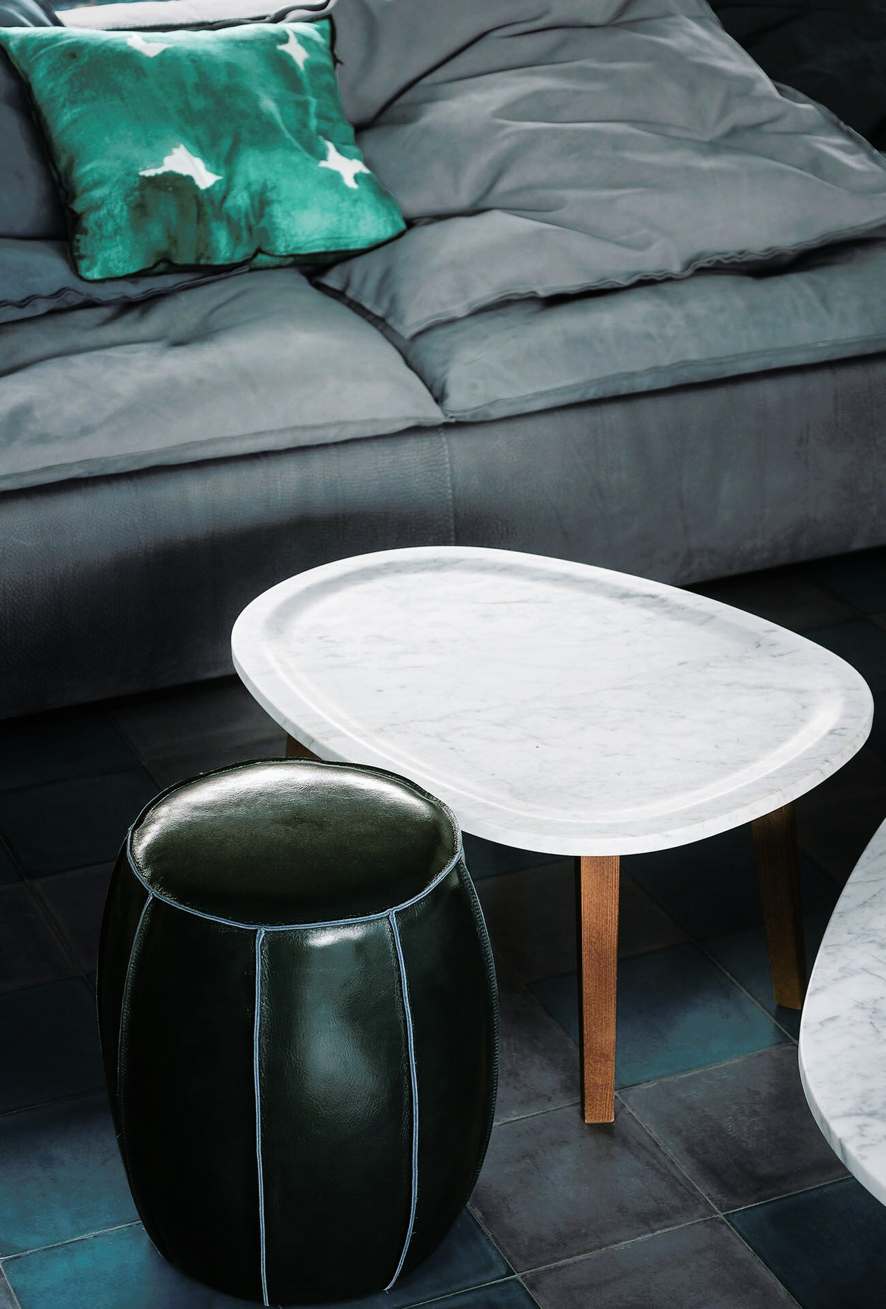 Bongo Leather Pouf, view 4