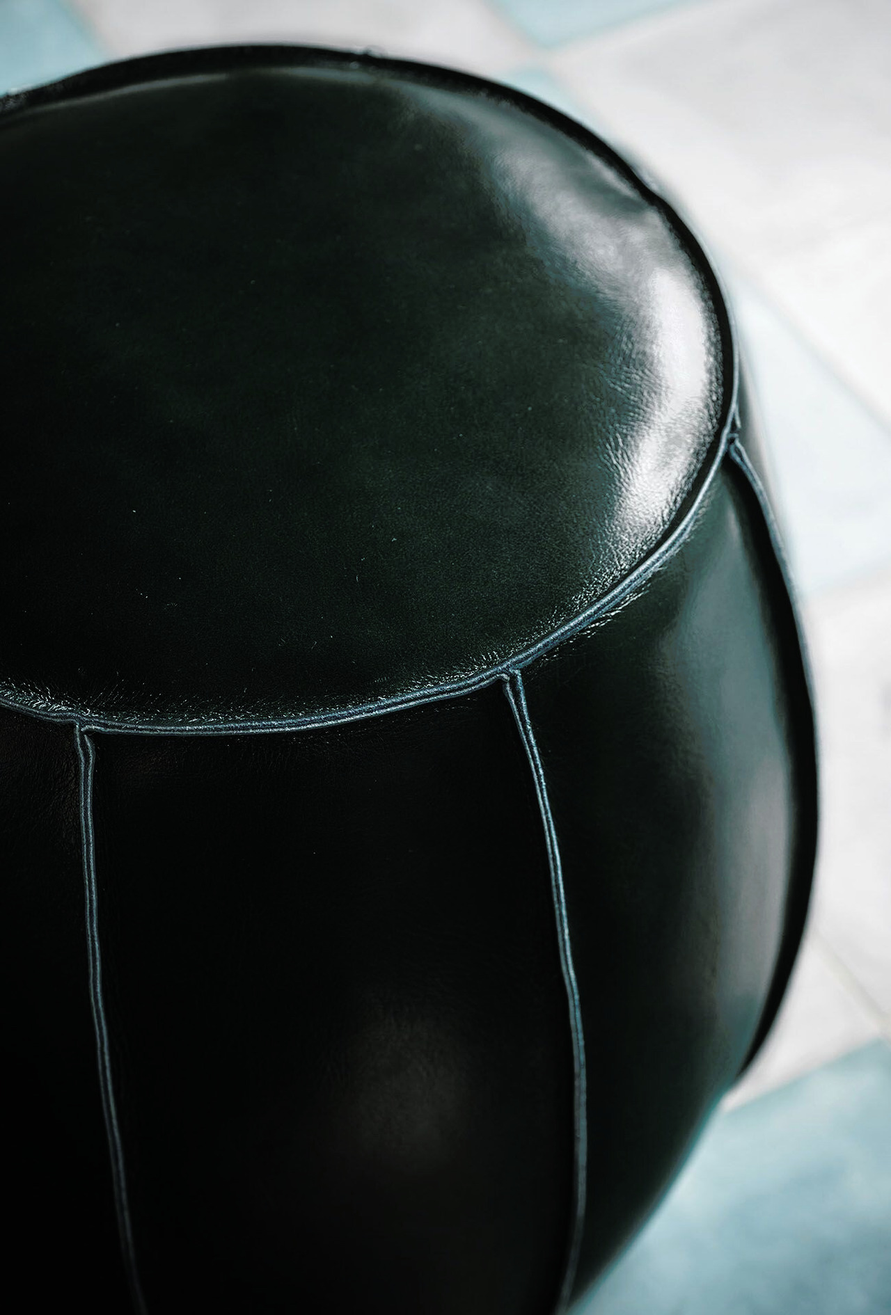 Bongo Leather Pouf, view 5