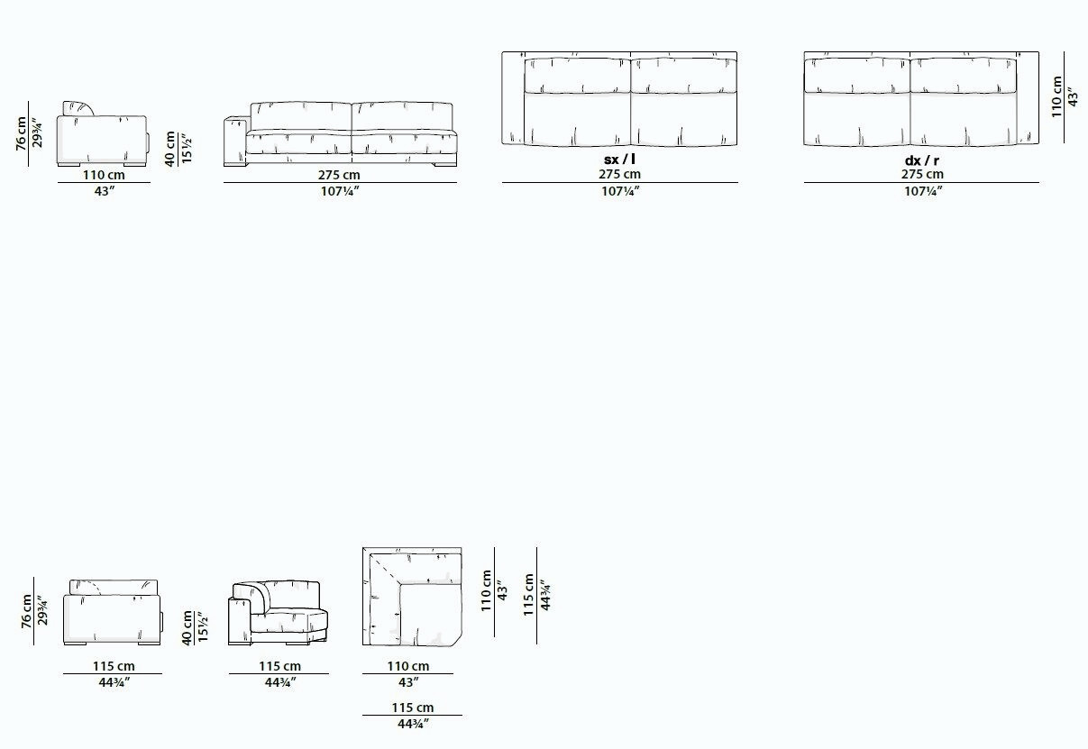 Budapest Soft Modular Leather Sofa, view 14