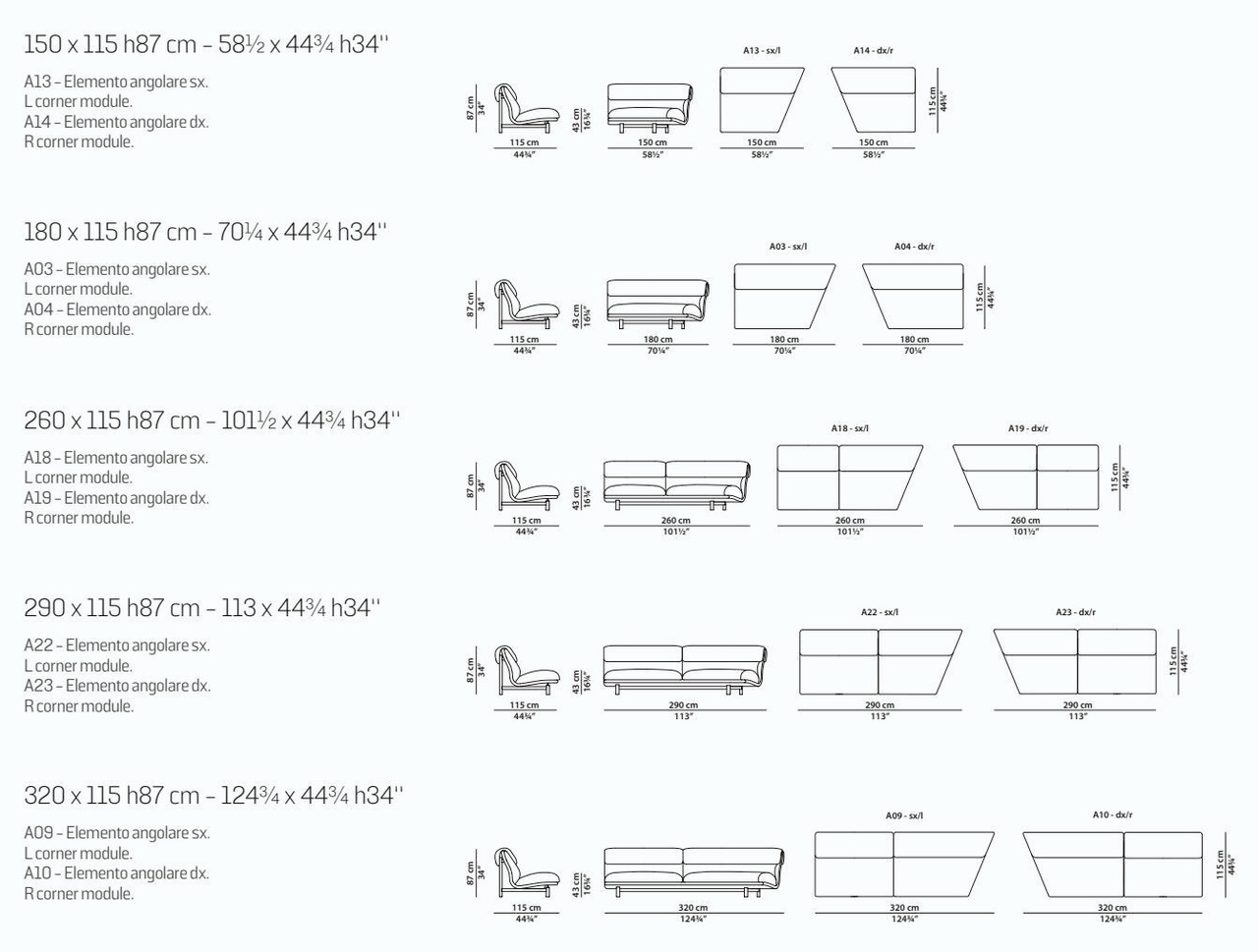 Jo Sectional Sofa by Baxter, view 15