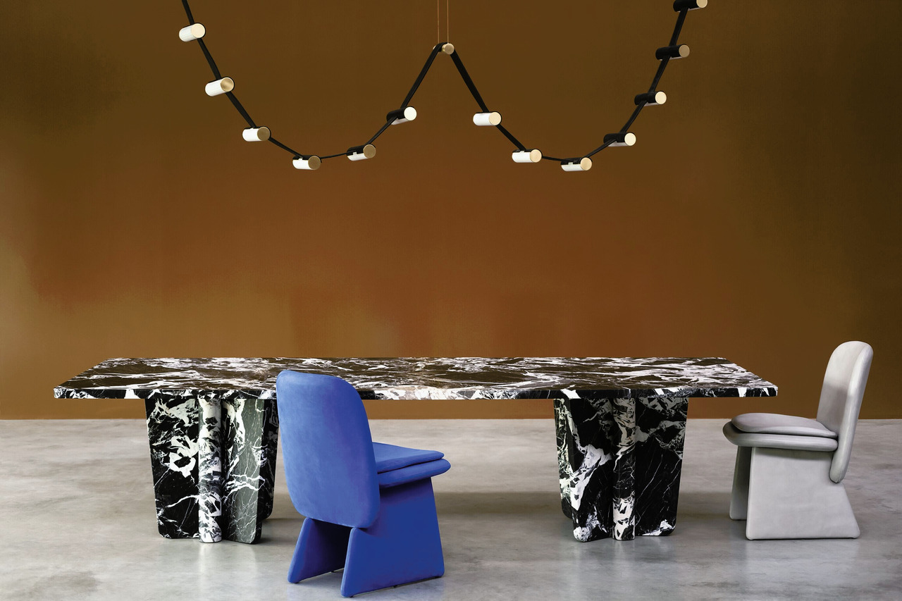 Jodie Leather Sled Chair, view 2