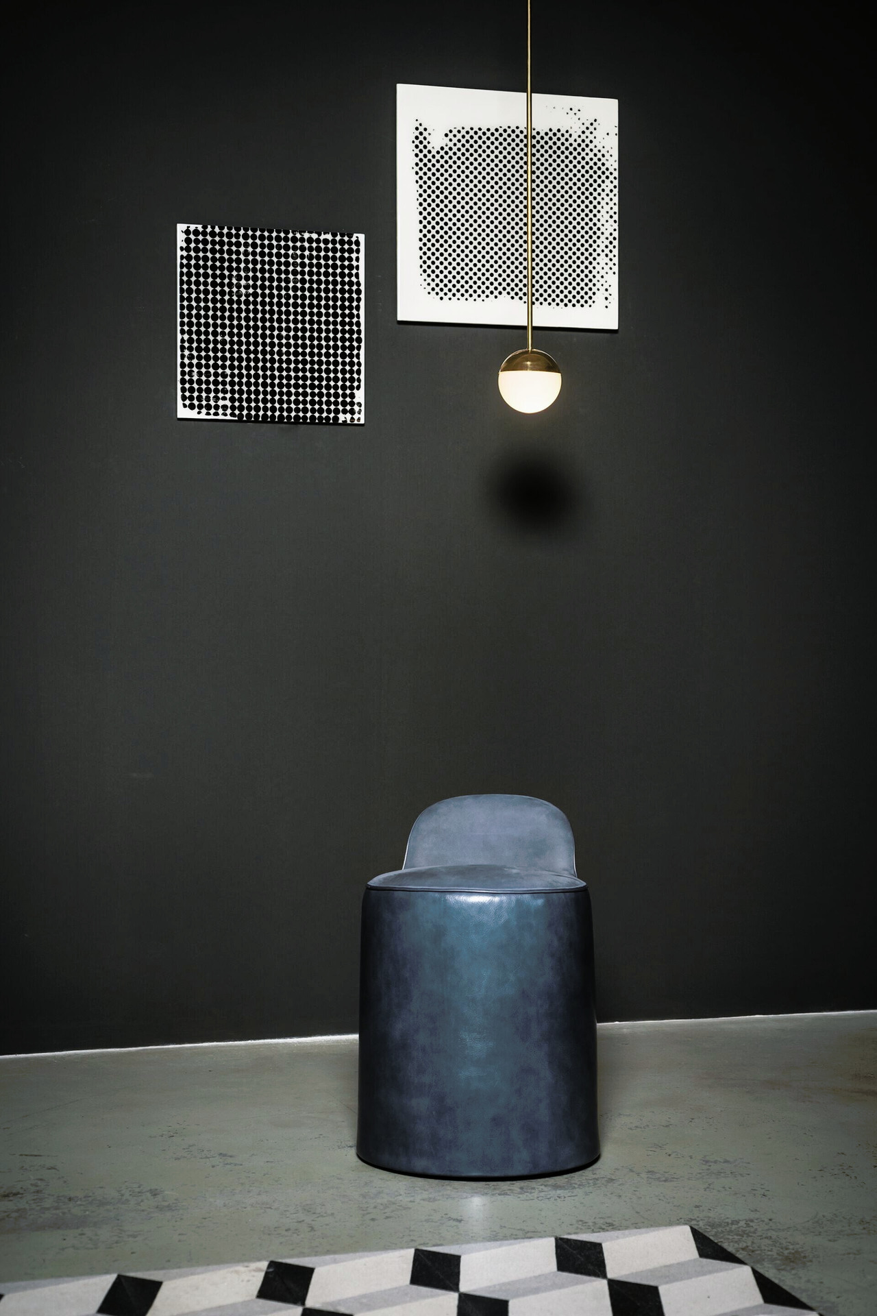 Nina Leather Ottoman by Roberto Lazzeroni, view 3