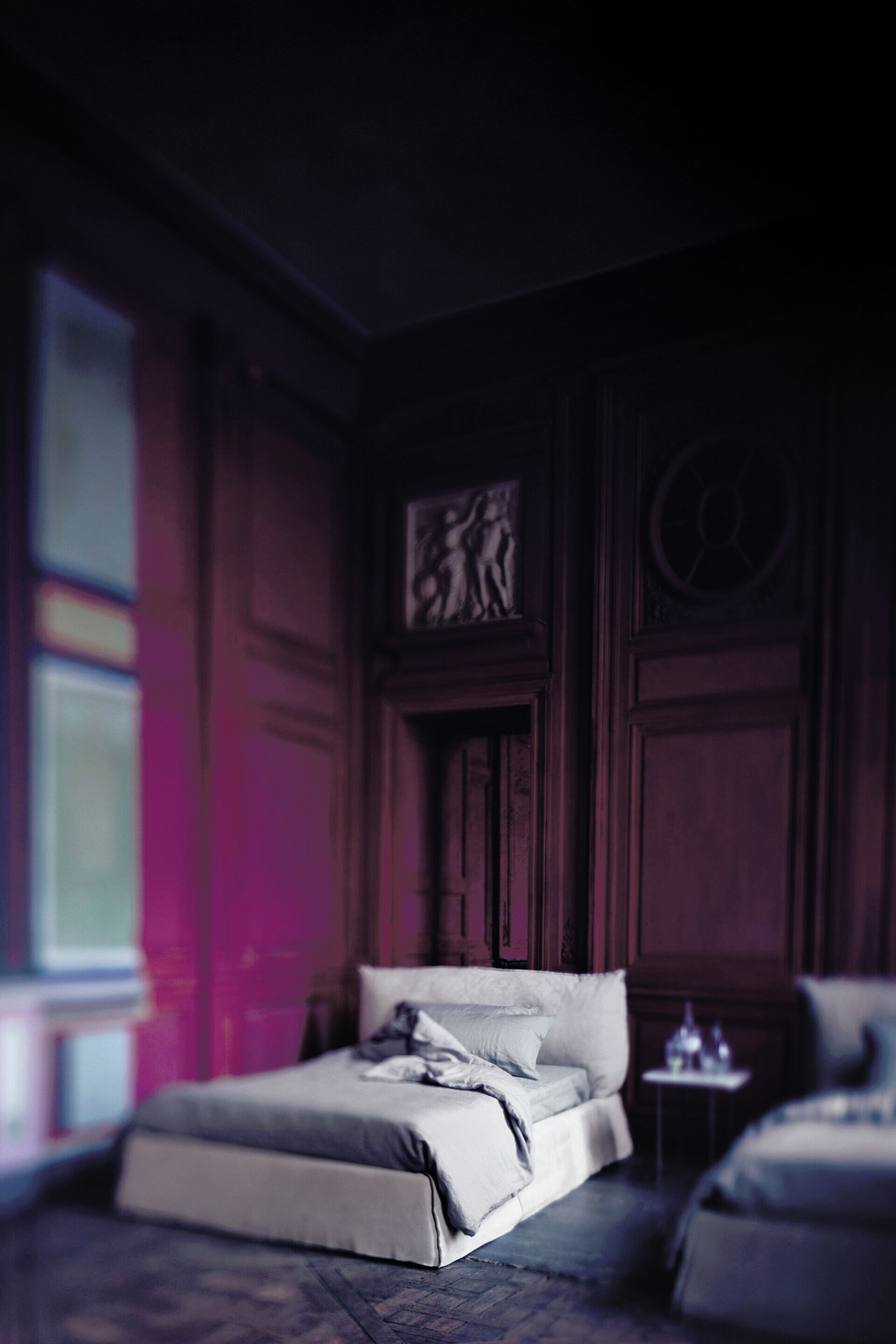 Paris Slim Leather Bed, view 3