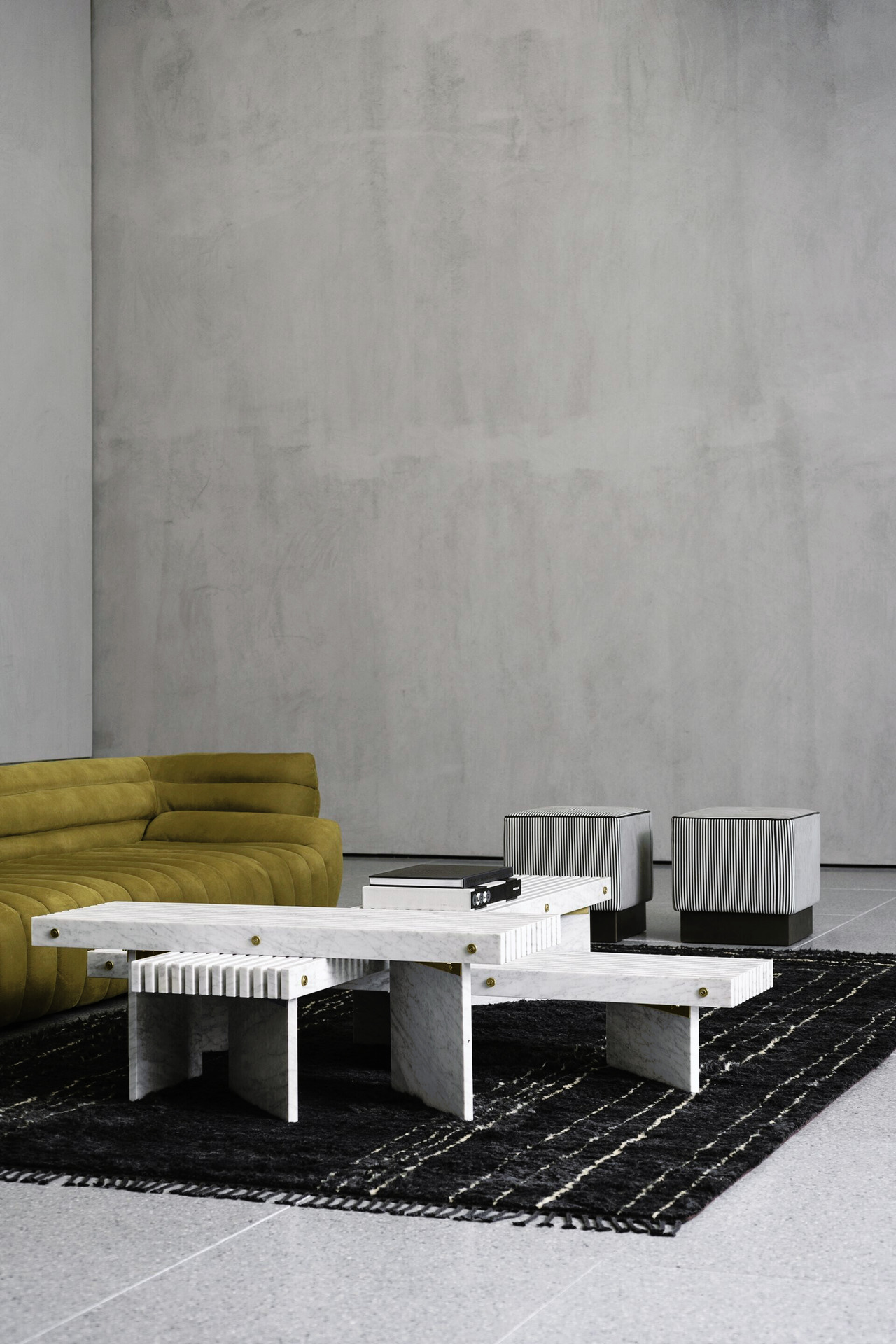 Rail Marble and Ash Side Table, view 3