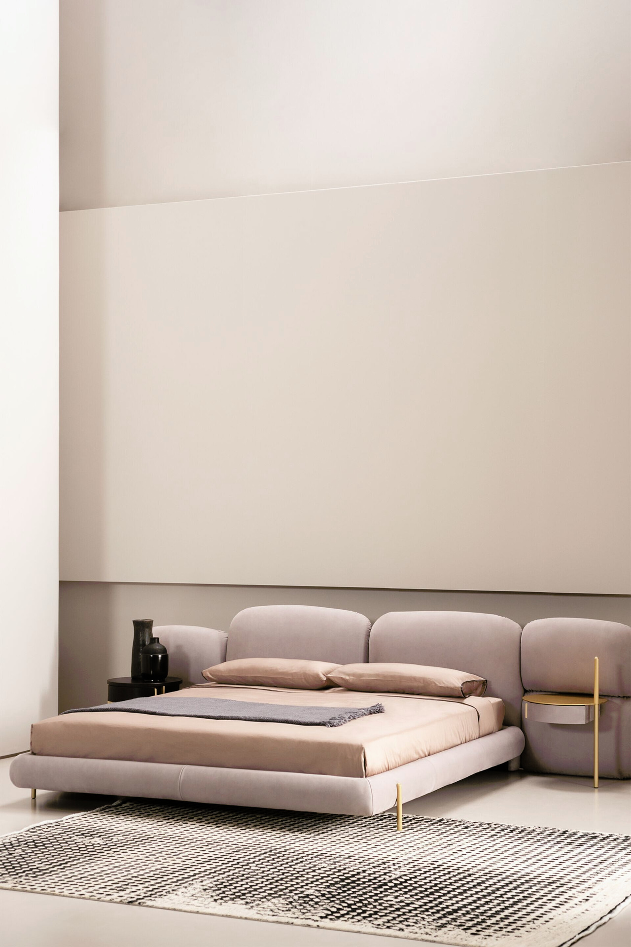 Stone Modular Leather Bed, view 2