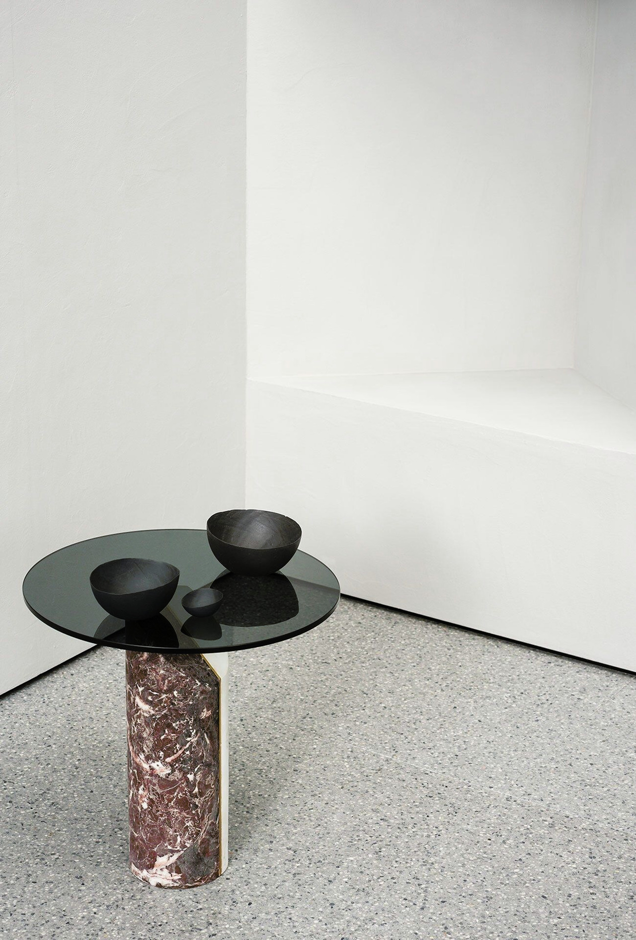Ziggy Marble and Smoked Glass Side Table, view 10