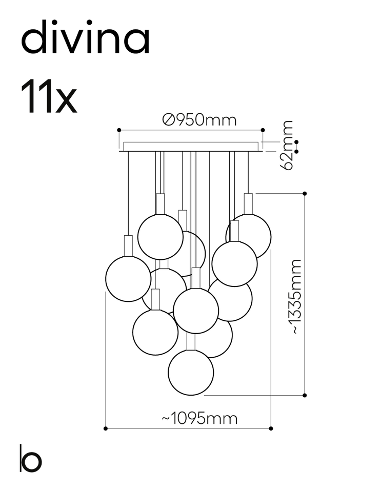 Divina 11-Piece Pendant Chandelier, view 5