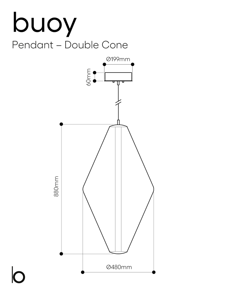 Buoy Double Cone Pendant Light, view 2