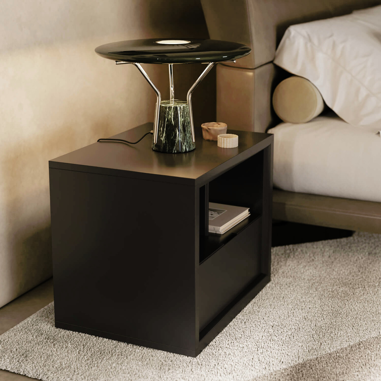 Maverick Lacquered Bedside Table