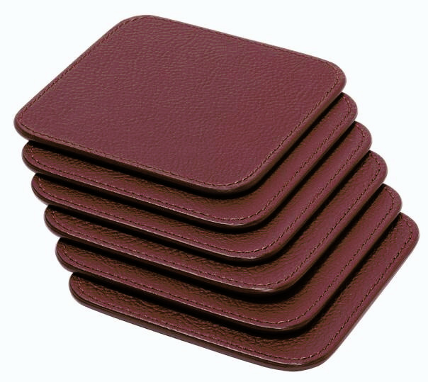 Leather Coaster Holder with 6 Coasters, view 3