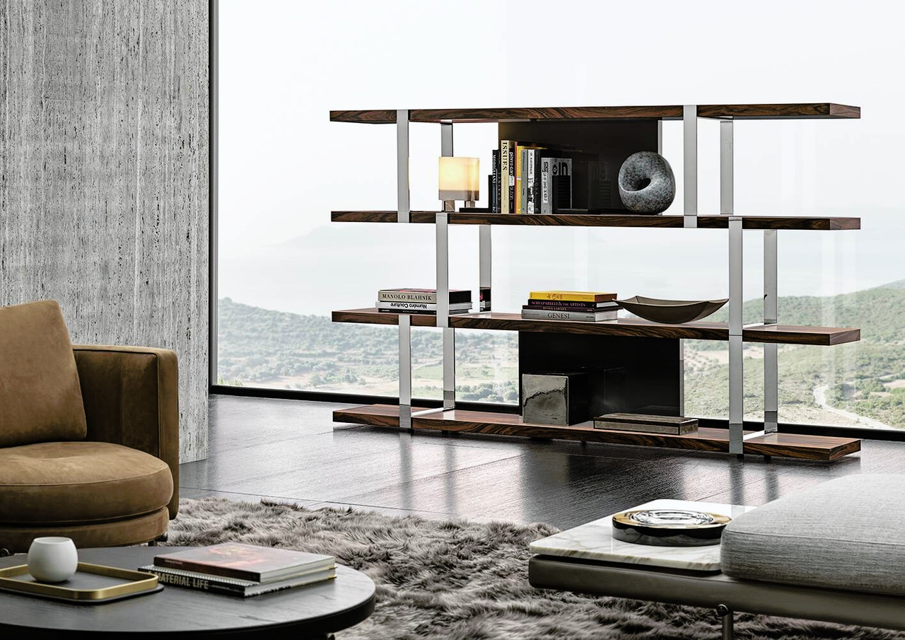 Dalton Chrome Bookcase by Minotti