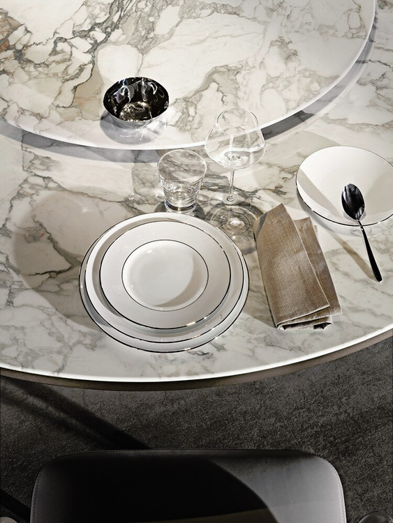 Morgan Calacatta Marble Dining Table, view 5
