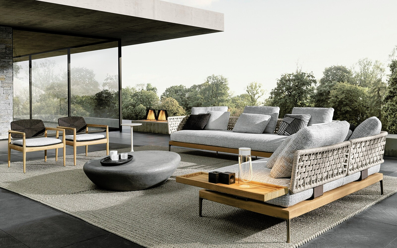 Patio Teak Modular Sofa, view 8