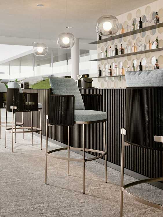 Tape "cord" outdoor bar stool, view 2