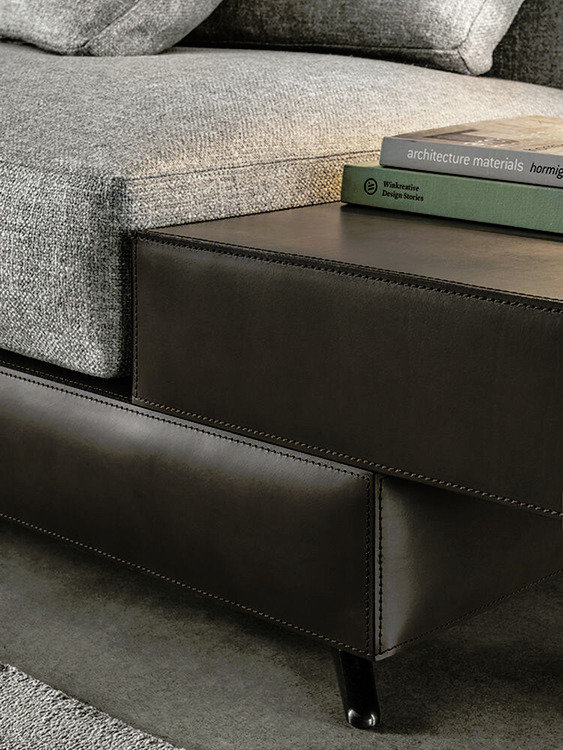 White "Saddle-Hide" Side Table, view 14
