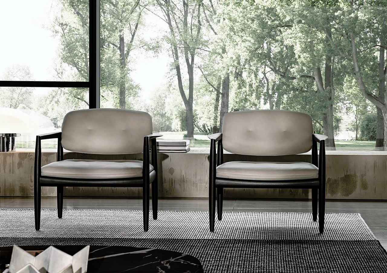 Yoko Designer Armchair by Minotti, view 2