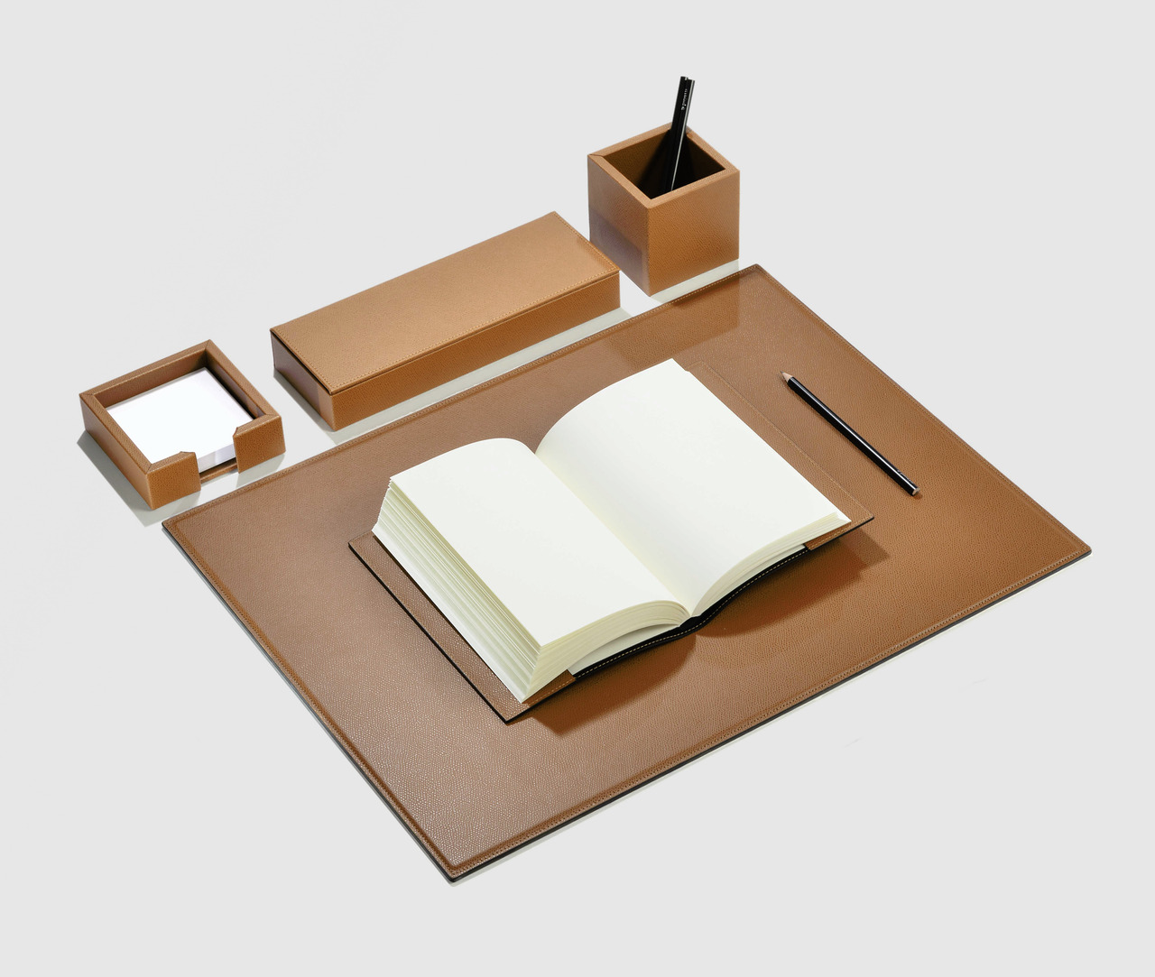 Pinetti Leather Desk Mat with Side Strips, view 4
