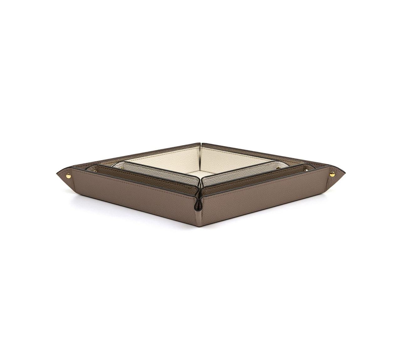 Square Leather Tray for Small Items, view 4