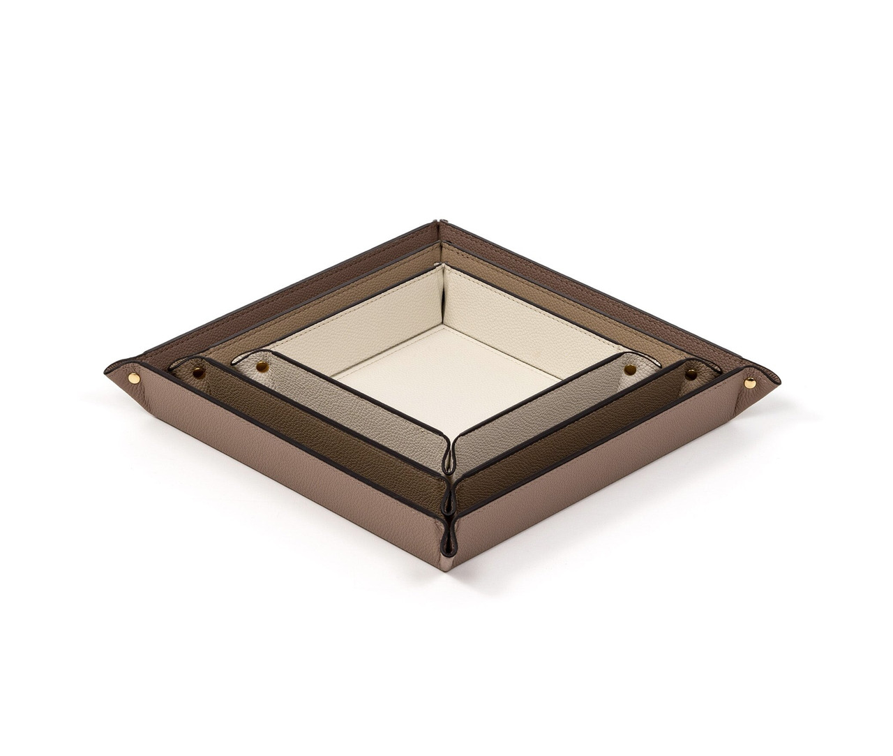 Square Leather Tray for Small Items, view 5