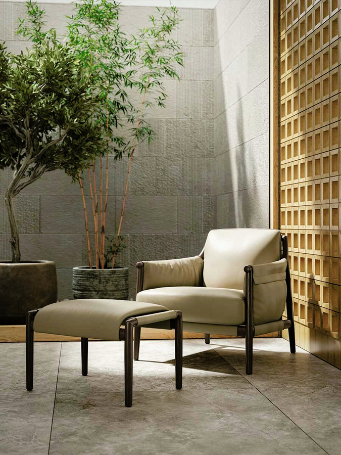 Times Lounge Armchair and Ottoman, view 3