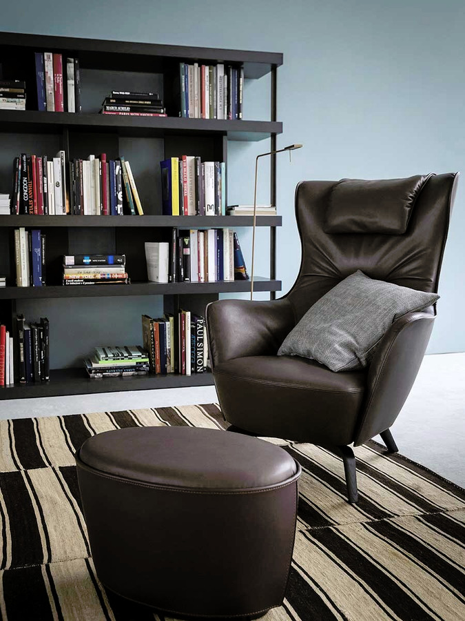 Mamy Blue Armchair and Ottoman, view 4