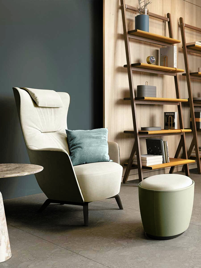 Mamy Blue Armchair and Ottoman, view 6