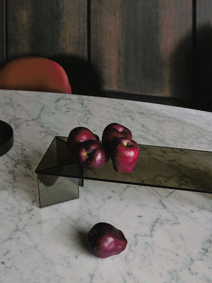 Mesa Ellipse Marble Table, view 6