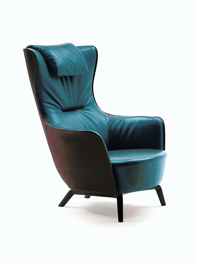 Mamy Blue Armchair and Ottoman, view 8