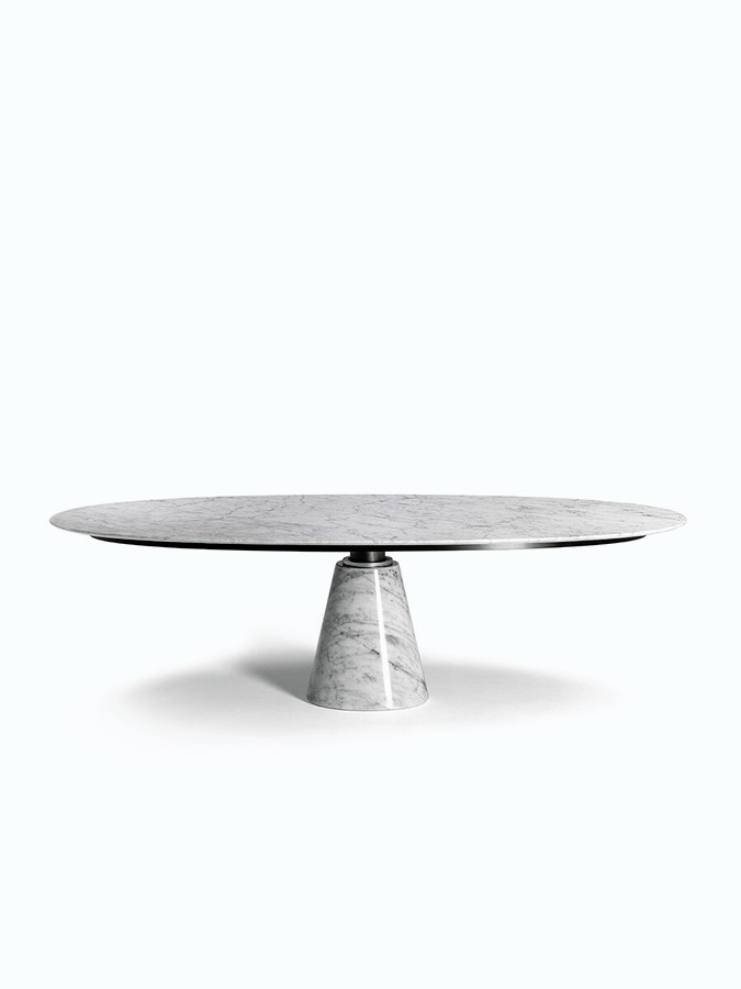 Mesa Ellipse Marble Table, view 7