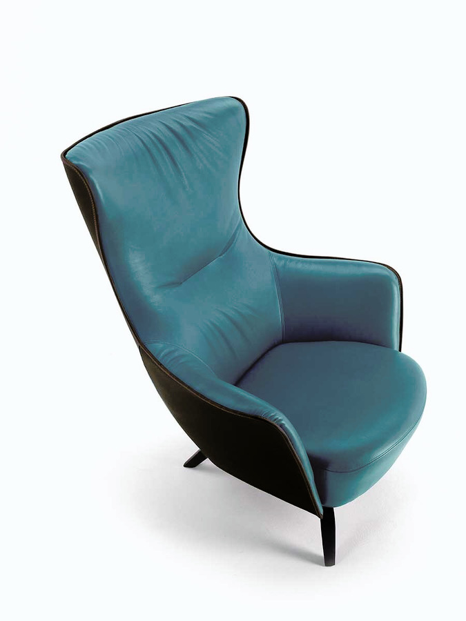 Mamy Blue Armchair and Ottoman, view 11