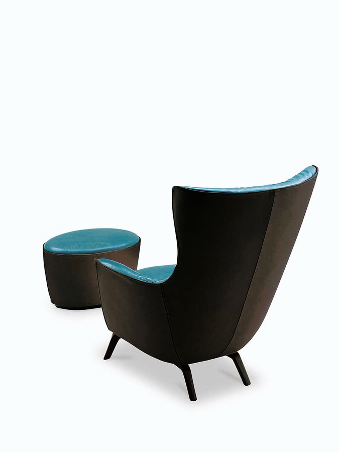 Mamy Blue Armchair and Ottoman, view 14