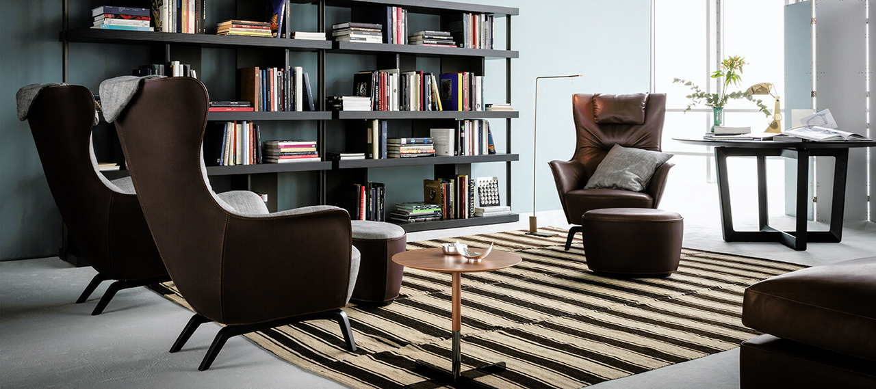 Mamy Blue Armchair and Ottoman