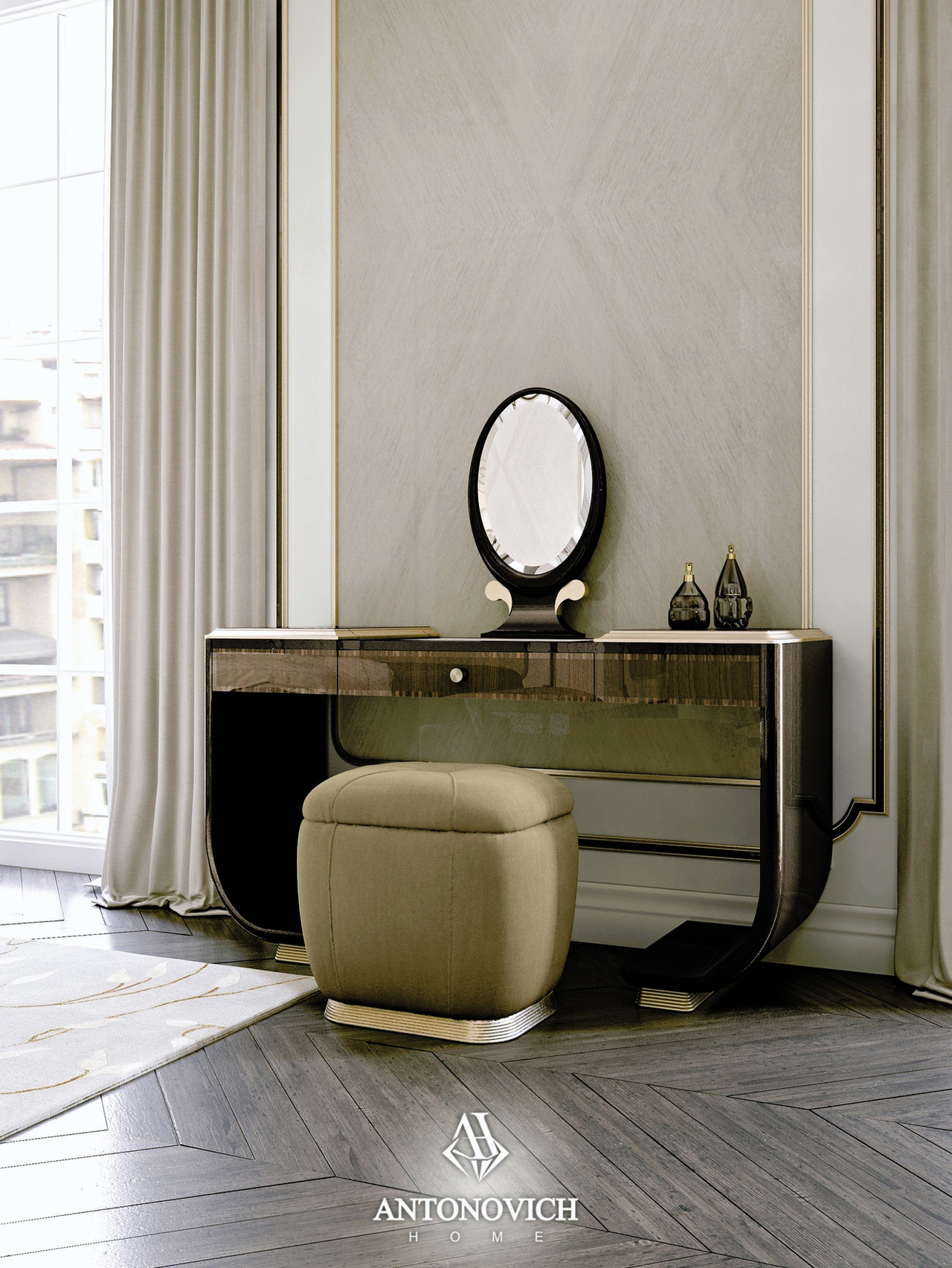 Pregno Riverside Art Deco Bedroom Furniture, view 2