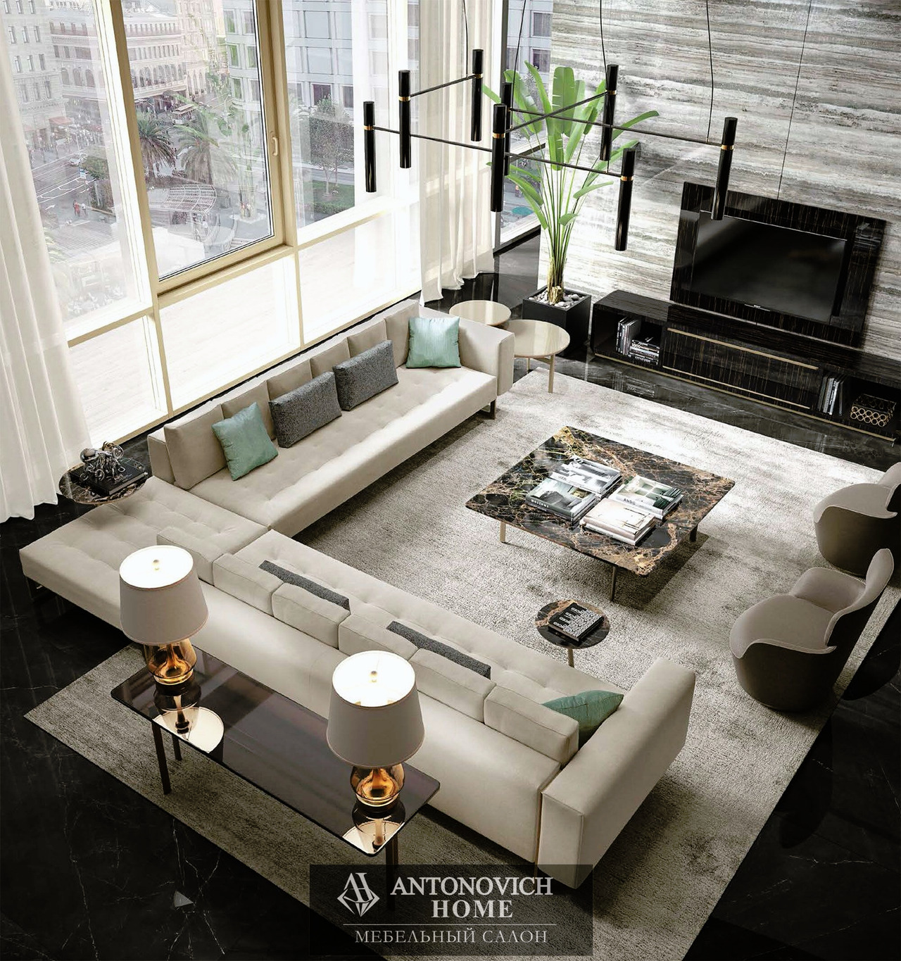 Richmond upon Thames 2 Living Room by Barnini Oceo, view 2