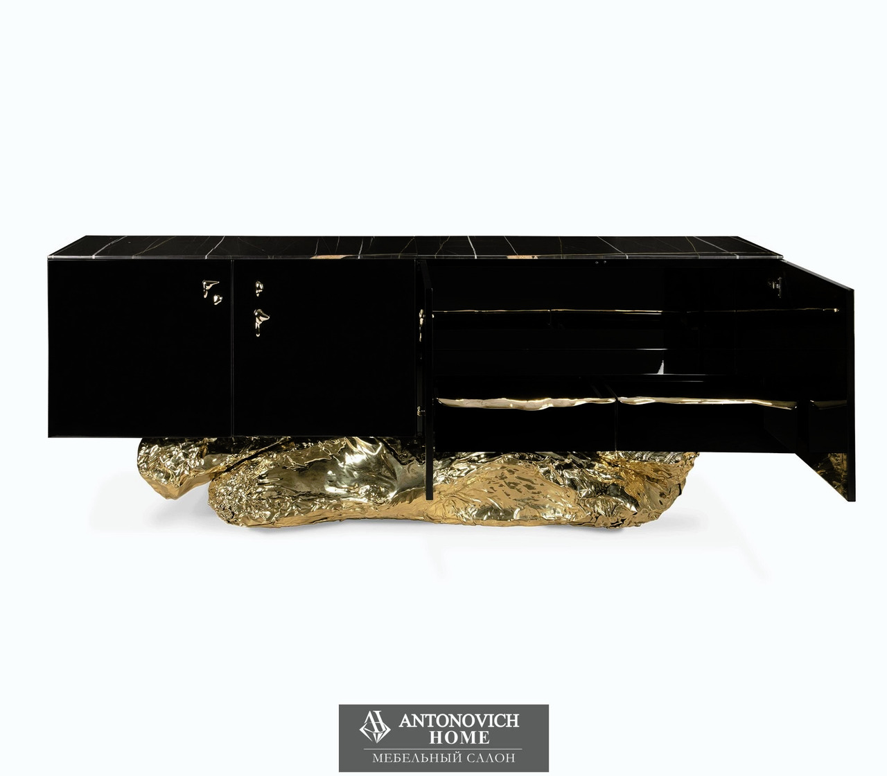 Boca do lobo Angra black and gold sideboard, view 3