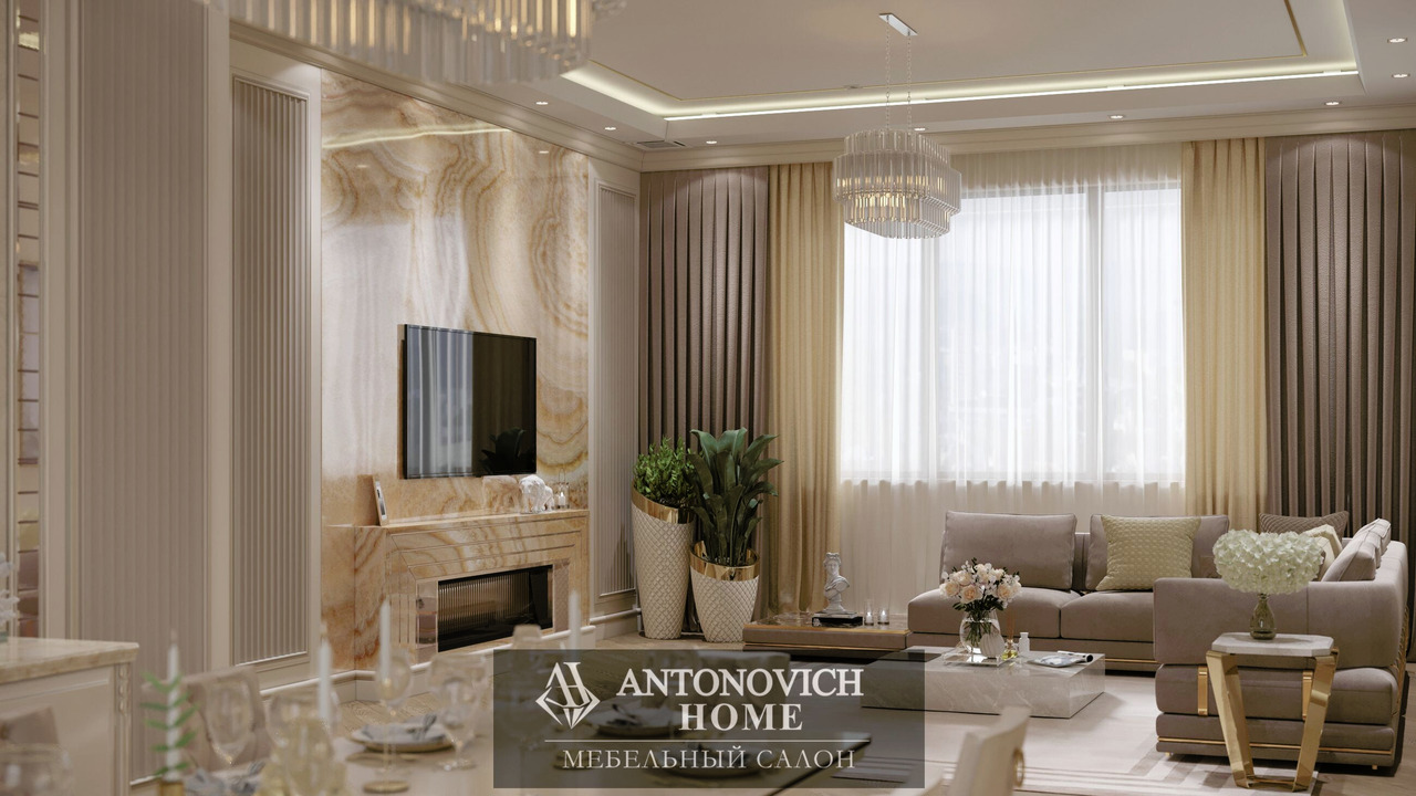 KEOMA Living Room in a Luxury Antonovich Design Project, view 4