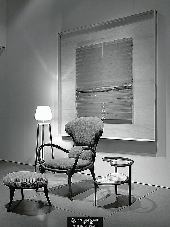 Ceccotti Collezioni Saturn e Saturnino Armchair and Pouf, view 3