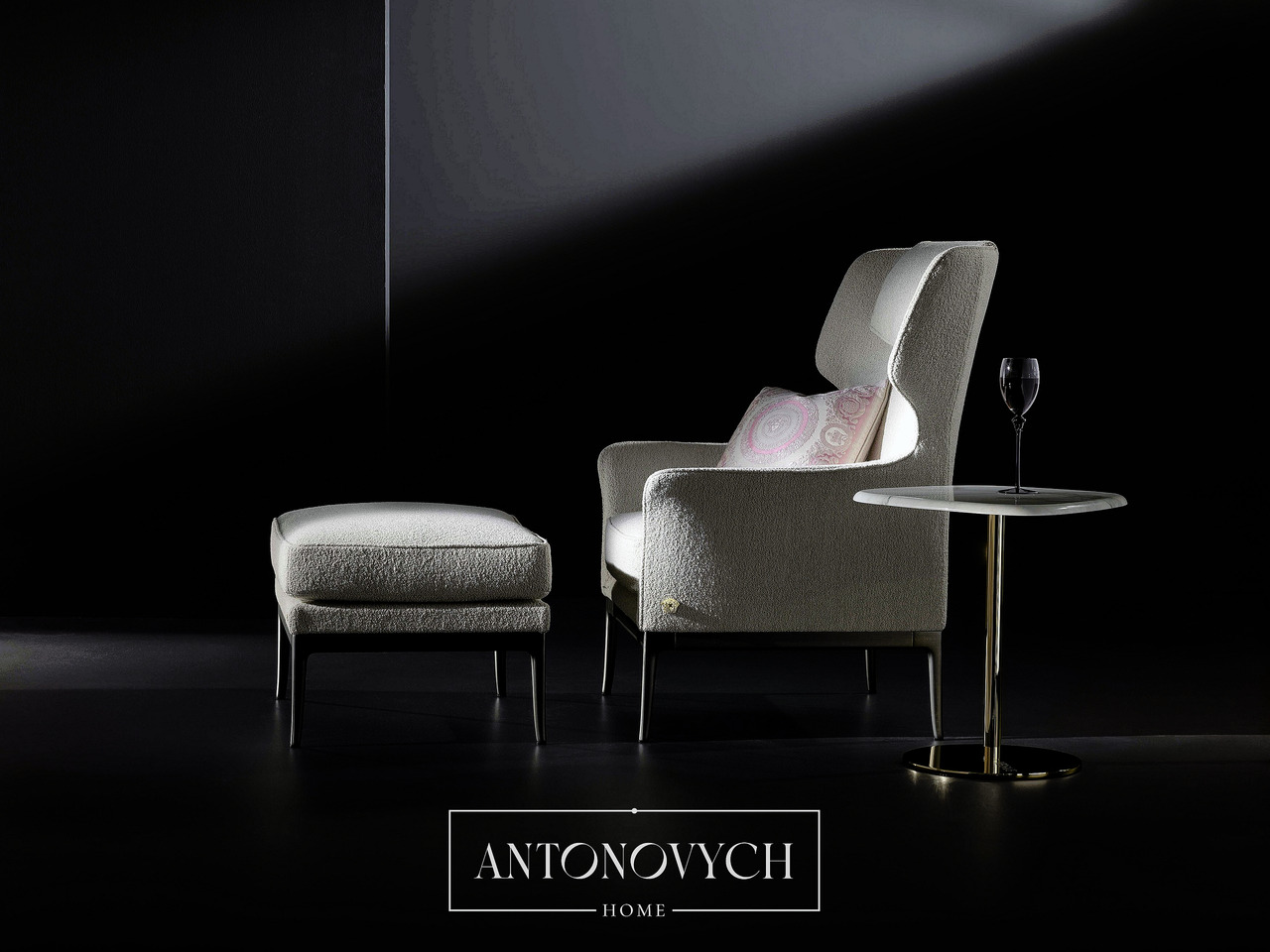 Versace Home Stiletto Armchair and Footstool, view 2