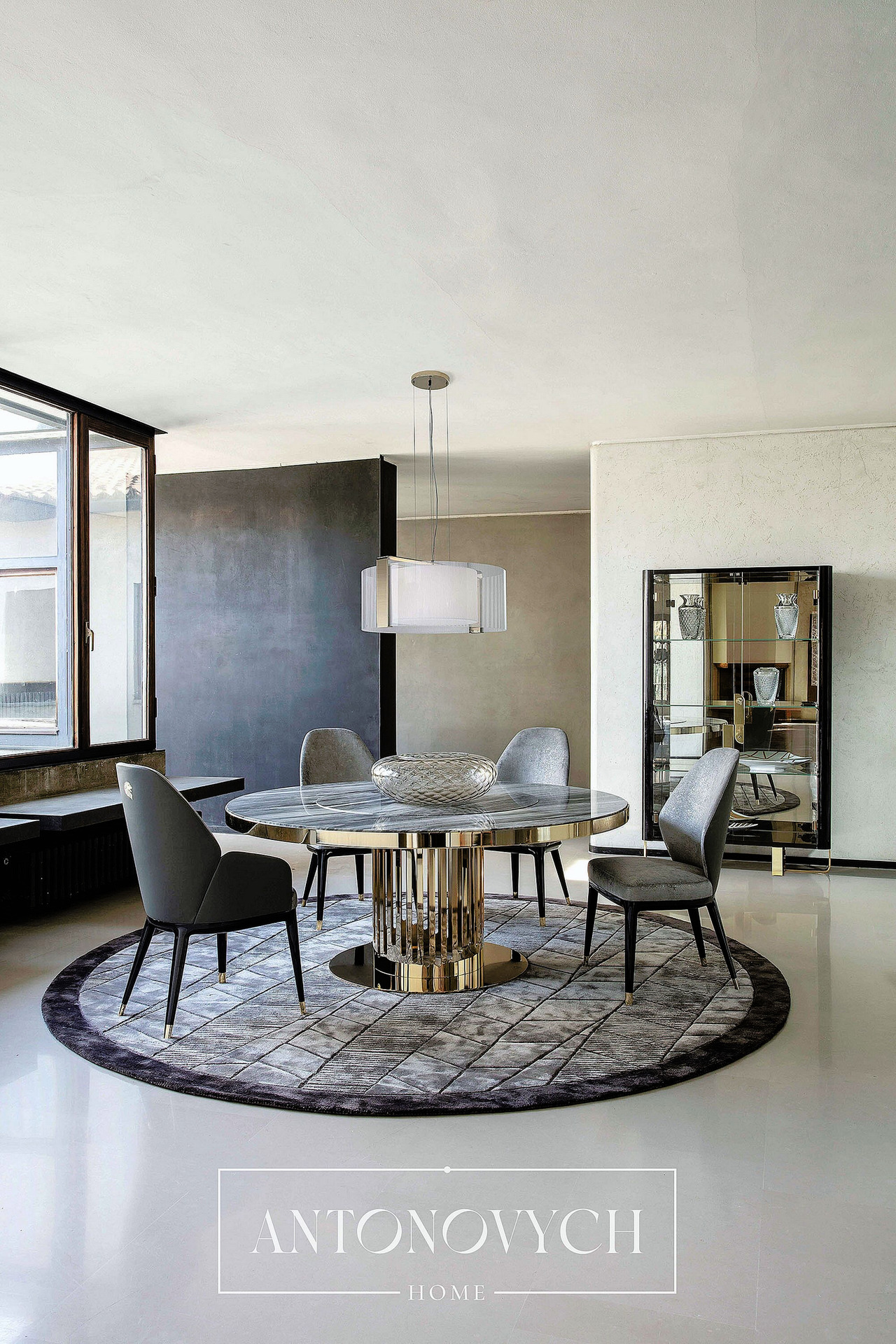 Dining Set: Round Table and 6 Chairs, view 2