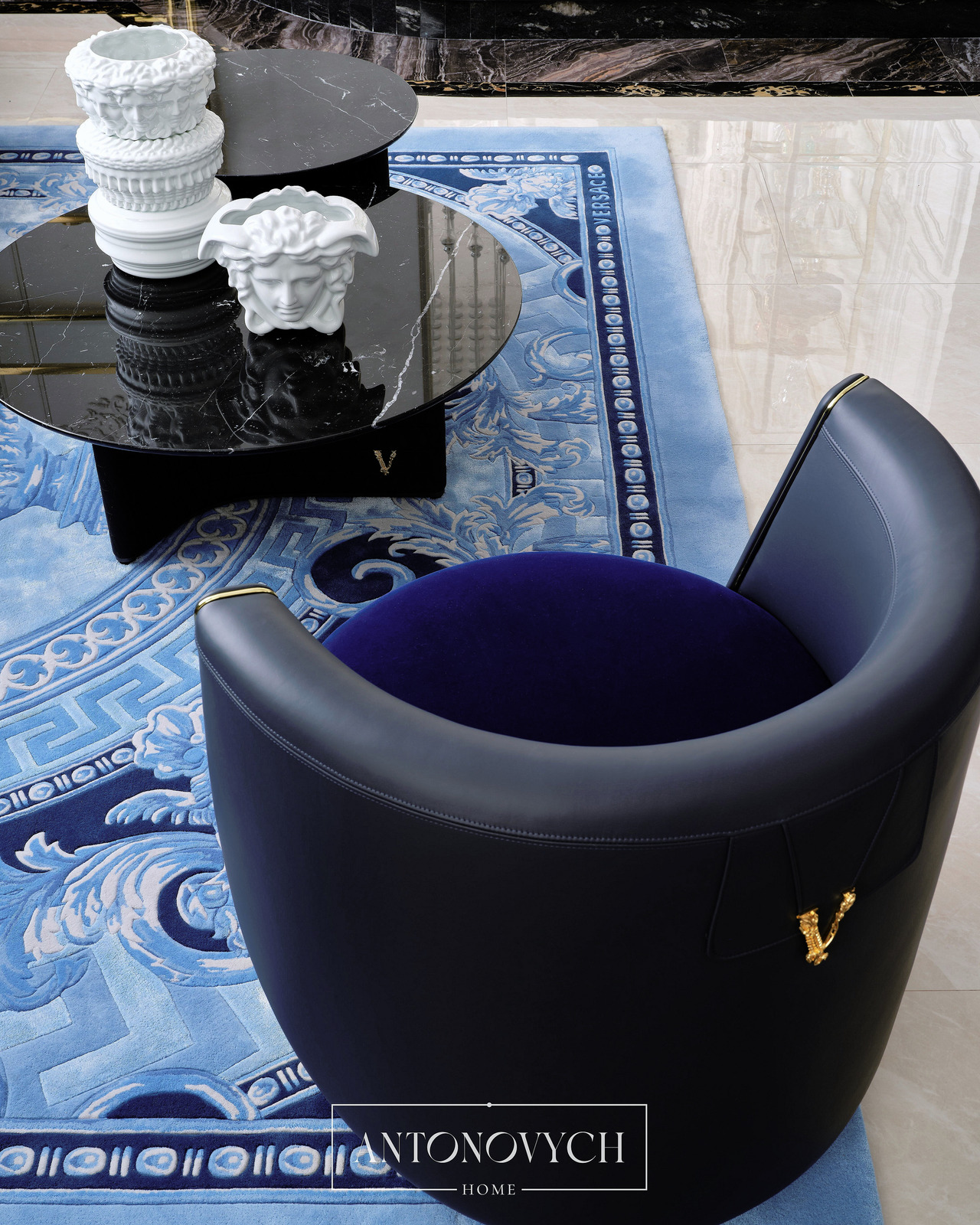 Versace Home Virtus Armchair, VG2 STOOL Coffee Table, Vases, view 2