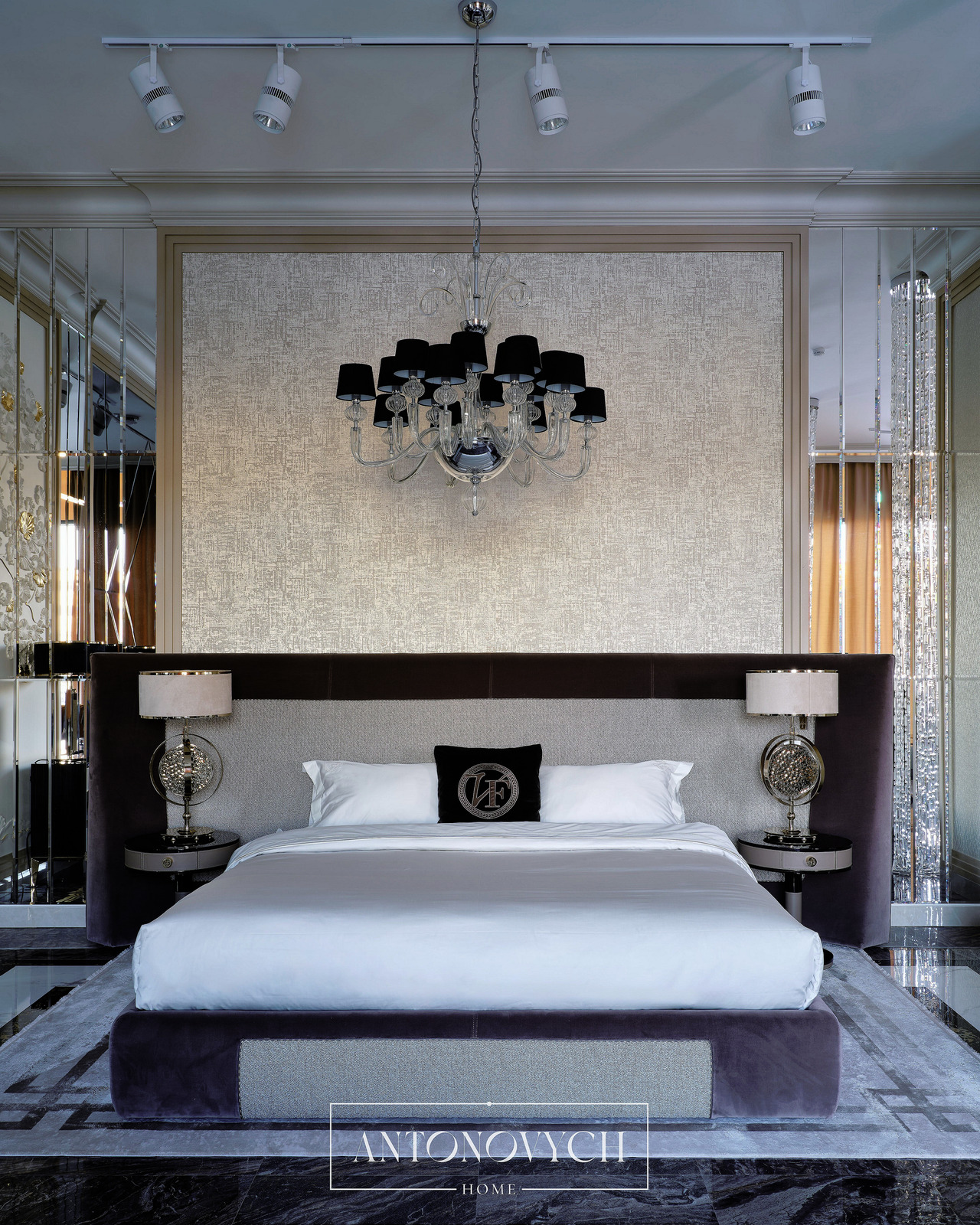 Vittoria Frigerio Bed and Bedside Table