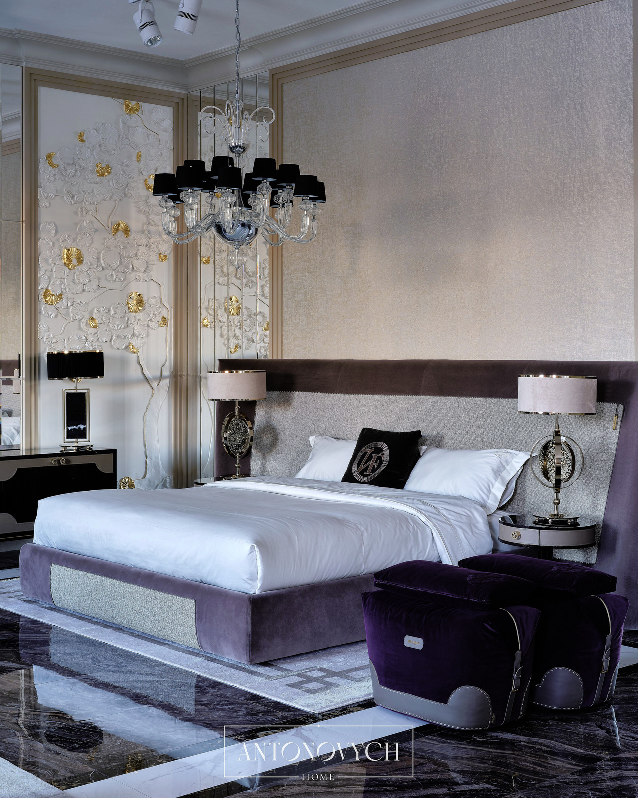 Vittoria Frigerio Bed and Bedside Table, view 2